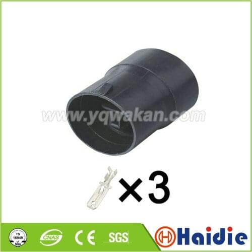 Free shipping 5sets 3pin auto plastic housing plug wire waterproof round cable connector