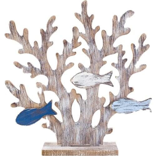 Mediterranean Style Home Decorations Ocean Retro Wooden Coral Tree Desktop Decorations New House Decorations