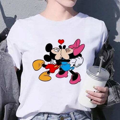 Disney Minnie Mouse T-Shirts Women Short Sleeve Couple T Shirt Top Autumn Brand Simplicity Casual Ropa Tumblr Mujer Spain Urban