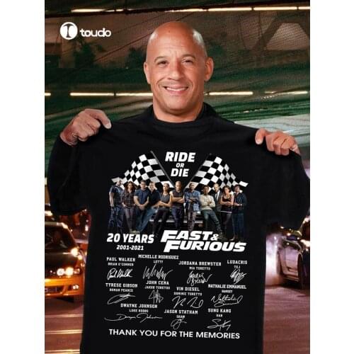 Fast & Furious 20 Years Ride Or Die All Cast Signed T-shirt
