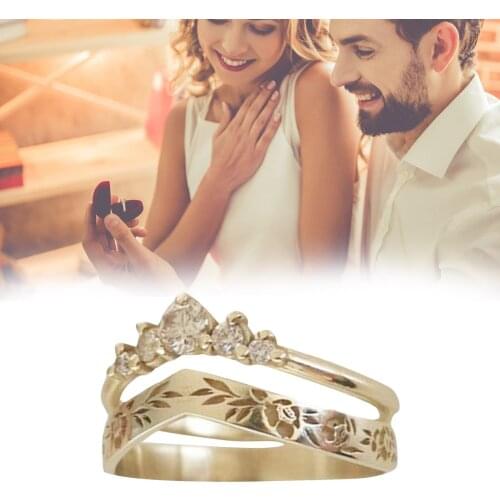 Ring Crown Crystal Bohemia Ring for Women Unique Temperament Anniversary Party Gift Jewelry Accessories Bizuteria Bijoux Femme