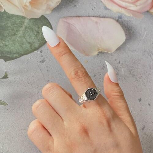 Vienkim Women Personality Cool Wind Senior Niche Index Finger Ring Fashion Creative Chic Watch Shape Design Ring Female Jewelry