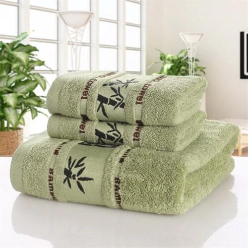 Bamboo Fiber Bath Towel Set Adults 1PC 70*140CM bath towel 2PCS 34*75CM Face Wash Cloth Camping Shower Towels Bathroom Set TS003