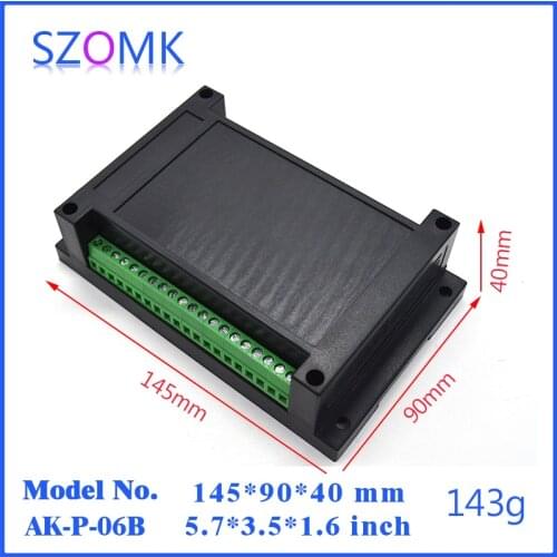 Abs plastic PLC din rail project box with terminal block (1 pc) 145*90*40mm instrument box control enclosure pcb junction box