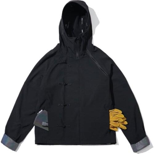 Mens jacket Pupil travel chinese style jacket with reflective elements techwear ninjawear darkwear harajuku