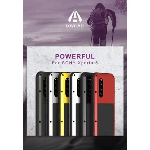 Love Mei Metal Aluminum Case For Sony Xperia 5 Cover Powerful Armor Shockproof Life Waterproof Case For Sony Xperia 5 Coque