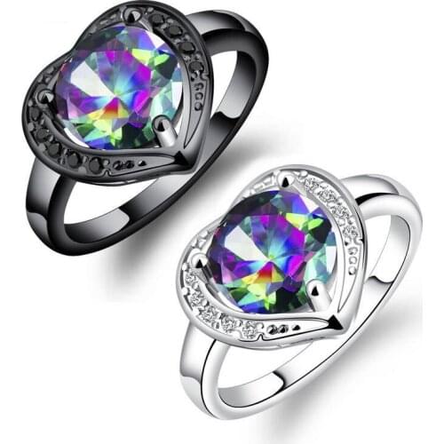 Trendy Black Micro-inlaid Crystal Color Zirconium Ring for Women Fashion Party Ring Jewelry Whole Sale