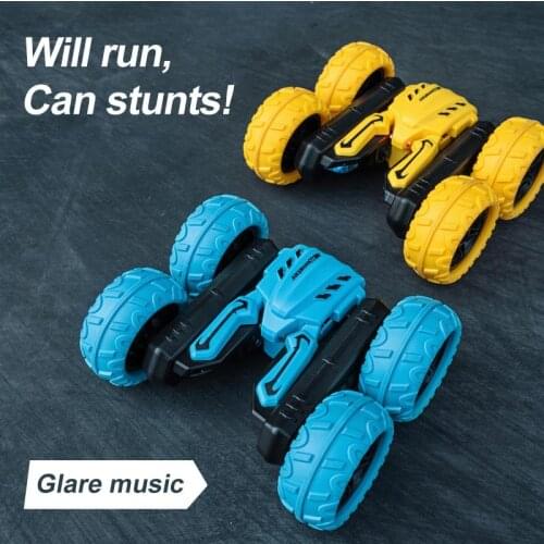 Fancy Stunt Car Rotating Led Light Music Rolling Drift High Speed Car Toys