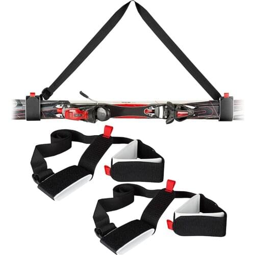 Nylon Skiing Bags Adjustable Skiing Pole Shoulder Hand Carrier Straps Porter Hook Loop Protecting Snowboard Skiing Accessories