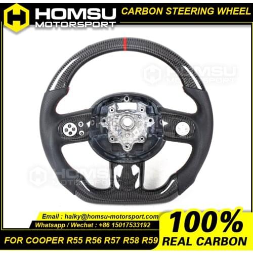 OEM MINI Cooper Carbon Fiber Flat Bottom Steering Wheel Gen 2 For bmw mini Cooper R55 R56 R57 R58 R59