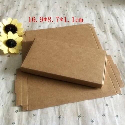 Wholesale 16.9*8.7*1.1cm Package Import Kraft Storage boxes Phone box Wallet Express delivery Food Gifts Packaging 100pcs/lot