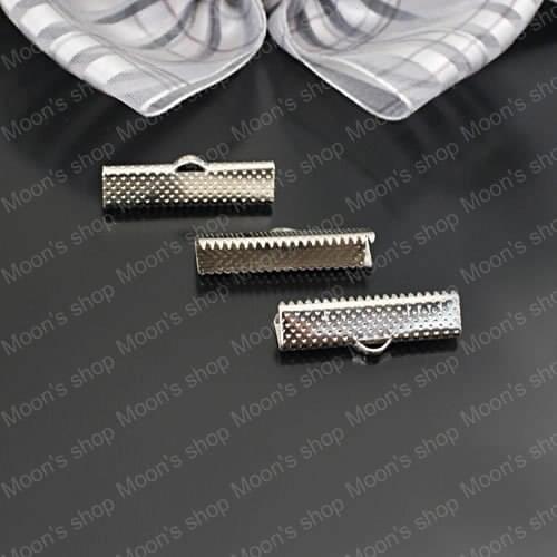 Wholesale Width 25mm Imitation Rhodium Iron Ribbon Ends Fastener Clasps DIY Fashion Jewelry Findings 50 pieces (JM2963)
