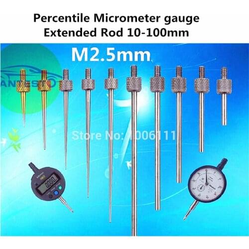Percentile Micrometer Gauge Extended Rod 10-100mm, Micrometer Lengthen Testing Needle M2.5 Connect