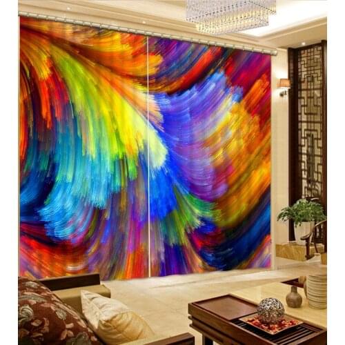 Custom 3d curtains Graffiti color 3d curtain living room window curtain blackout curtains for the bedroom kitchen short