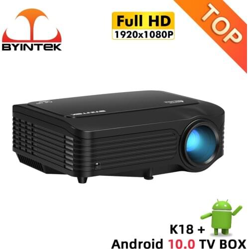 BYINTEK K18 Native 1920*1080 Full HD 1080P Mini Portable Game LCD LED 3D Projector(Optional Android 10 TV BOX for Smartphone)