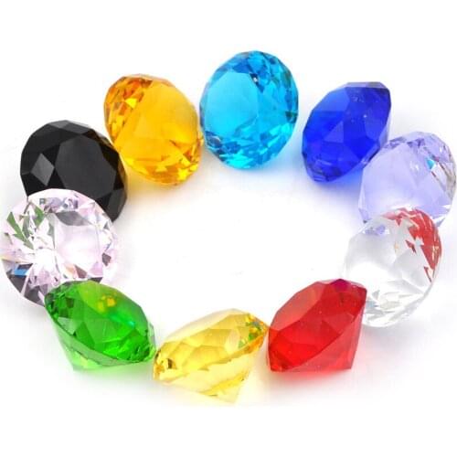 Clear Diamond Crystal Faceted Cut Shape Decor Multicolor Paperweights Glass Giant Diamond Jewel Craft Gem Home Display Gift