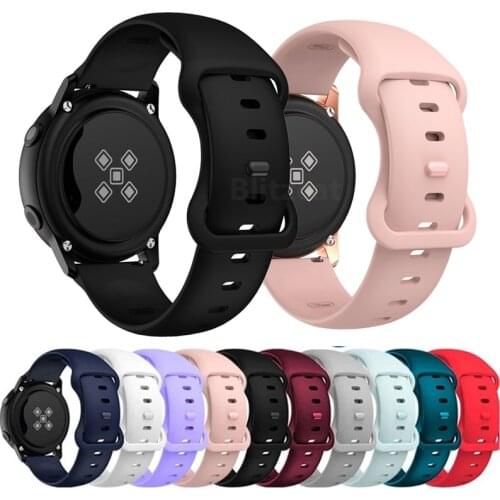 Silicone Original 20mm band Strap For Samsung Galaxy Watch Active 2 40/44mm / 3 41mm smartwatch wristband For Huawei GT 2 42mm