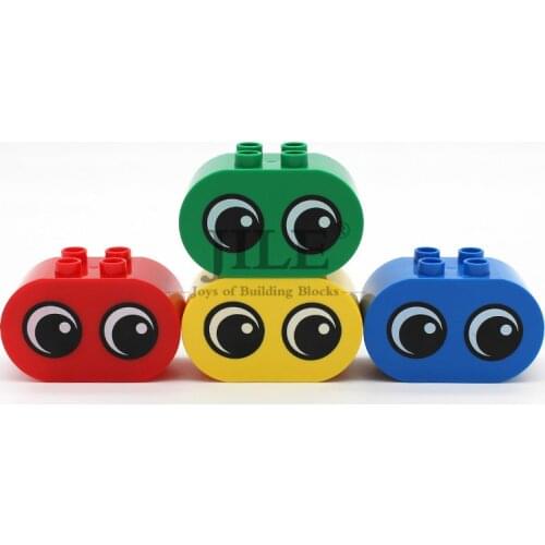 Big Size Building Blocks Brick 2x4x2 Rounded Ends with Eye 4198 Ellipse Large Compatible Particles Accessories Children Toys