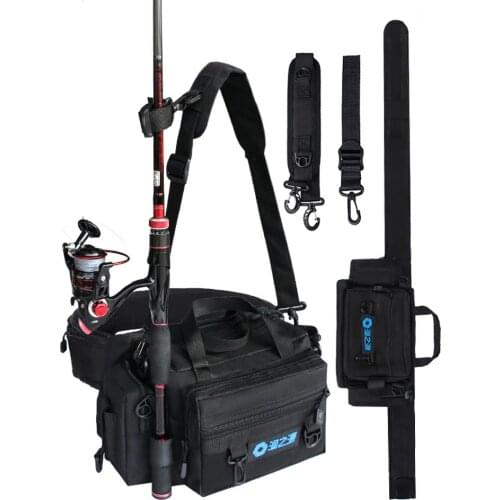 Spinning Fishing Rod Holder Bag Sports Waist Pack Fishing Lures Tackle Gear Storage Bag Single Shoulder Crossbody Bags