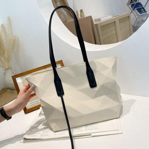 Rhombus Long Handle Bag Women 2021 Textured Womens Genuine Leather Bags Women Bags Free Shipping Eco Shopper Bag Luxury Luggage