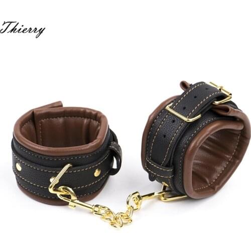 Thierry 3 kinds of wrist cuffs ankle cuffs for adult sex game roleplay, Fetish Bondage Restraints Sex products for couple