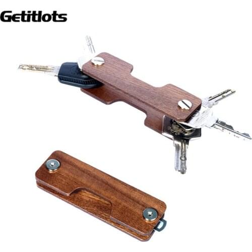 Smart Housekeeper Small Key Wallets Wooden EDC Men Car Key Holder New Design DIY Pocket Organizer Keychain Bag Purse Key Clip