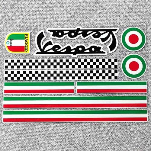 For PIAGGIO VESPA GTS GTV LX LXV LT PX PRIMAVERA 50 125 150 200 250 300 300ie Decals Motorcycle Vinyl Stickers Highly reflective