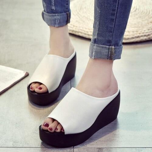 2021 Hot Sale fashion Women slipper Summer Fashion shoes women platform wedges Fish Mouth Sandals Thick Bottom Slippers