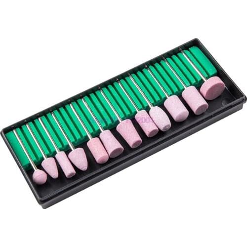 100set 12Pcs Stainless Steel Ceramic Electric Machine Drill Bits File Nail Art Polishing Grinding Head Manicure Pedicure Tools