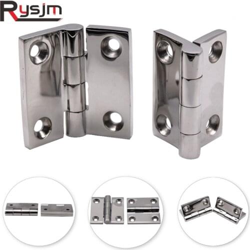 4Pcs Stainless Steel 316 Marine Grade Square Hinge Top Mirror Polished Boat Door Hinge for marine yacht accessories 50x50mm