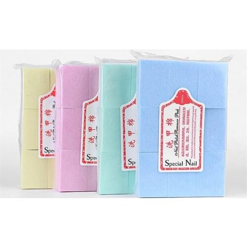 600PCS New Colorful Thicken Lint Free Nail Art Gel Polish Remover Cotton Pad Nail Wipe Nail polish Cleaning cotton