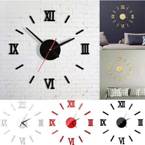 Acrylic Wall Clock Living Room Clock Classic Roman Numerals DIY Creative Wall Clocks Home Decoration