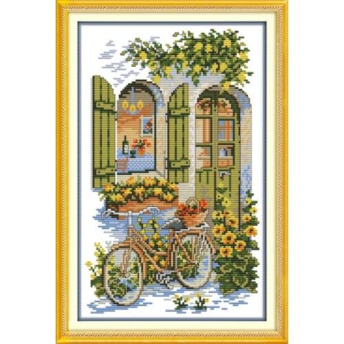 Fragrance House Scenic Counted Cross-Stitching 11CT Printed 14CT Handmade Cotton Set Cross-stitch Kits Embroidery Needlework