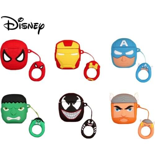Marvel Avengers Spiderman Venom Iron Man Hulk Thor Cases for Airpods 1/2 TWS Earphone Cover Action figurine Toys for Adult Gifts