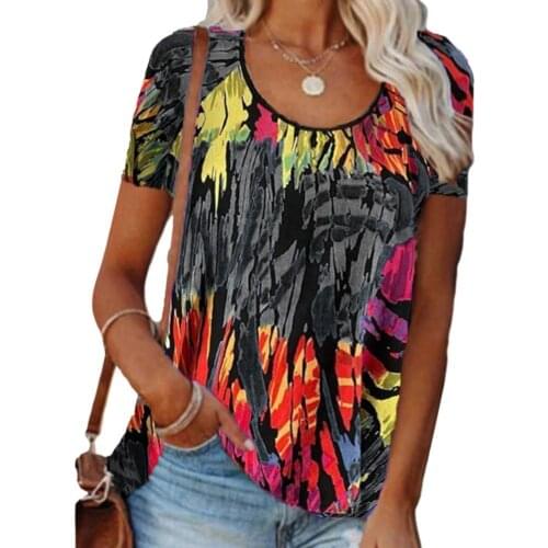 T-shirt Loose Breathable Short Sleeve Women Printed Shirt for Summer New Streetwear Casual Loose Tee Top Clothing Plus Size