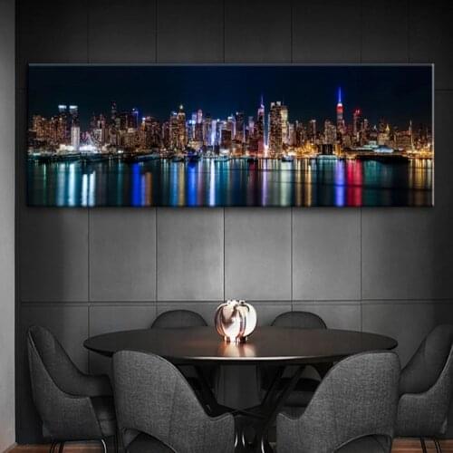 New York Skyline View Canvas Paintings On The Wall Art Posters And Prints Manhattan Landscape Canvas Pictures Home Wall Decor
