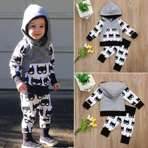 Hot Sale 2Pcs Toddler Infant Baby Boy Clothes Hooded Top Clothes+ Long Pants Leggings Outfit Children Kids Autumn Clothing Set