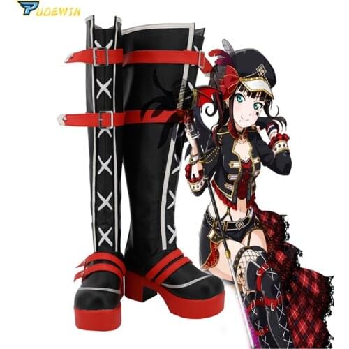 Love Live Lovelive! Aqours Punk Rock Chika Riko Kanan Dia Yoshiko Cosplay Shoes Boots Custom Made Any Size