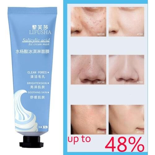 Hyaluronic Salicylic Acid Ice Cream Mask Acne Removal Treatment Moisturizing Nourishing Whitening Shrink Pores Face Skin Care30g