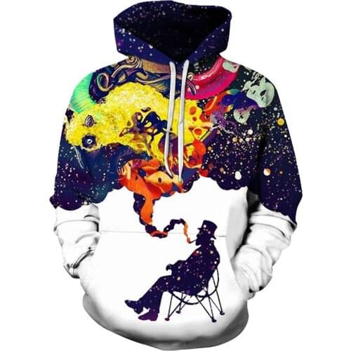Harajuku Van Gogh Oil Painting Pipe Starry Night 3D Print Jacket Hoodie Women/Men Hipster Gothic Hat Sweatshirt men 2021 hoodies