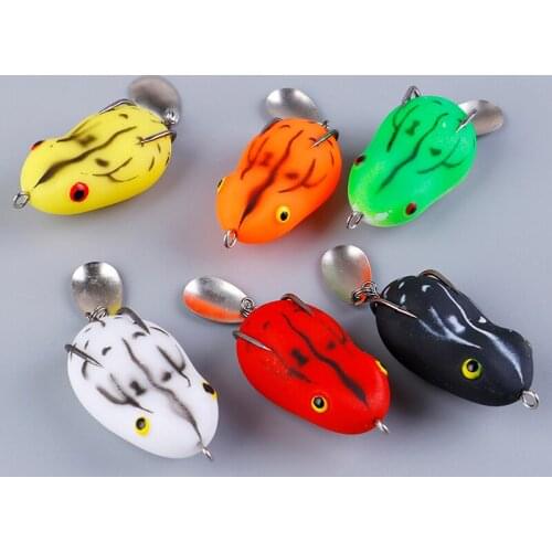 Soft Frog Fishing Lures Silicone Bait Frog Artificial Treble Hooks Top Water Ray Baits Fishing Tackle