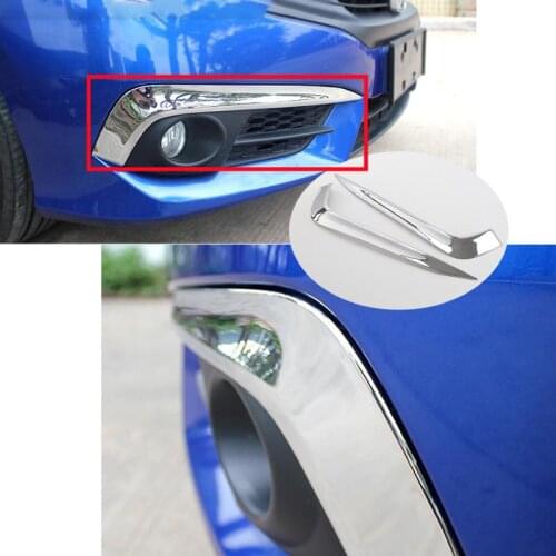 Car Chrome Front Fog Light Lamp Cover Trim Foglight Garnish Strip Bumper Eyebrow Eyelid Molding Fit For Honda Civic 2016 -2019