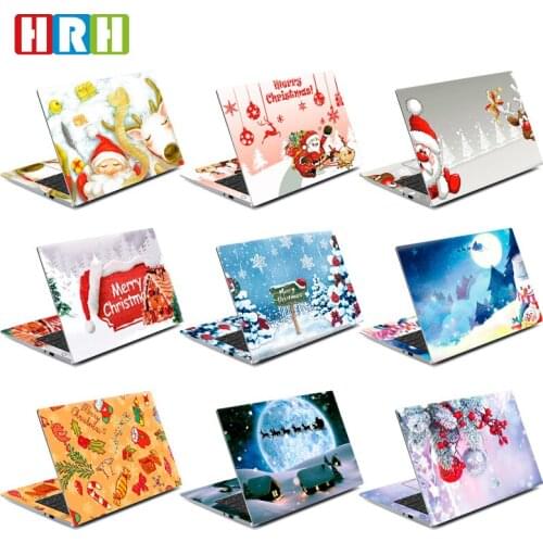 HRH 2 in 1 Christmas Design Laptop Decal DIY Stickers Guard Skin For 11/12/13/14/15/16 inch for MacBook for HP for Dell