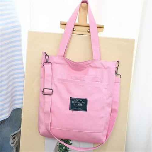 New Fashion Shopping Bag Women Canvas Bag Casual Diagonal Large Capacity Shoulder Bag Girls Female Shopping Bags