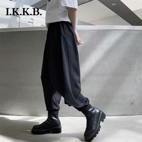 Autumn personalized fashion mens pants minority mens Capris summer slim Korean personalized Harem Pants fashion hip-hop pants