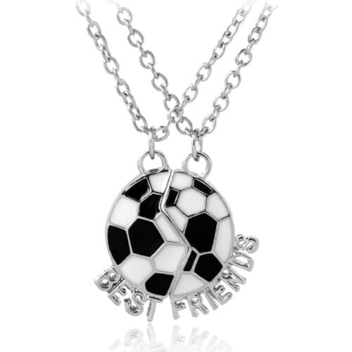 Soccer Best Friends Necklaces For Bestfriend Football BFF Necklace Cute Friendship Keepsake Gift For Children Jewelry