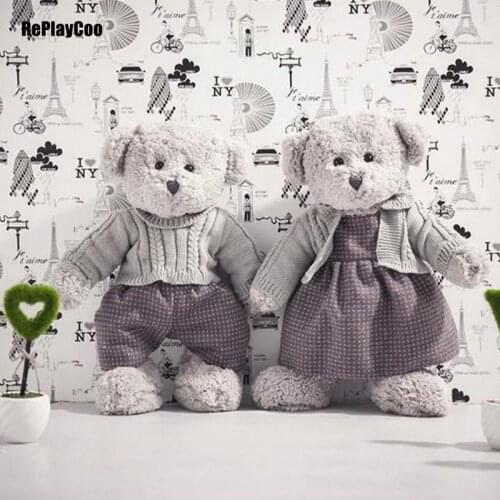 45CM/18'' Teddy Bear Stuffed Plush Toys Bear with clothes Stuffed Toys pelucia Pendant Kids Birthday Gift Party Decor 00101