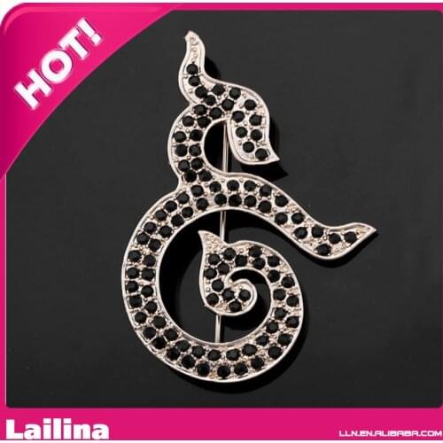 Funeral memorial brooch Remembering King Black Rhinestone Brooch Pin Brooch