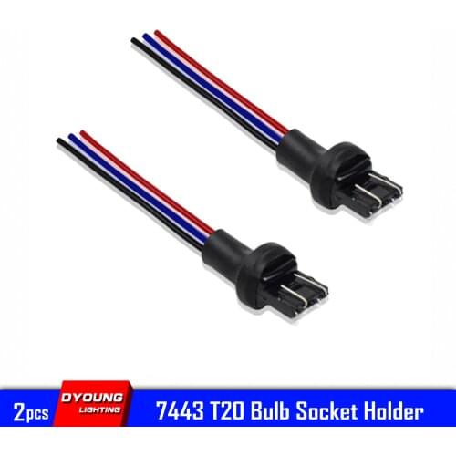 Socket Plug 7443 7444 T20 Wire Connector Switchback Light Bulb Adapter Holder 2Pcs Dyoung