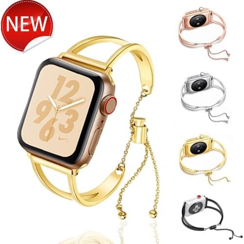 Women Strap for Apple Watch Band 44mm 42m 40mm 38mm Stainless Steel Strap Fashion Bracelet for IWatch Band Series 6 Se 5 4 3 2 1